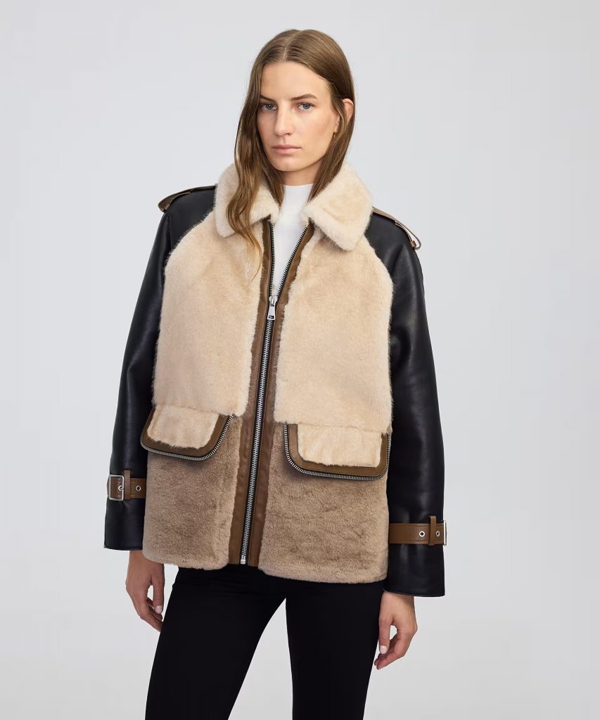 İPEKYOL Suni kürk mix colorblock mont IW6250012078