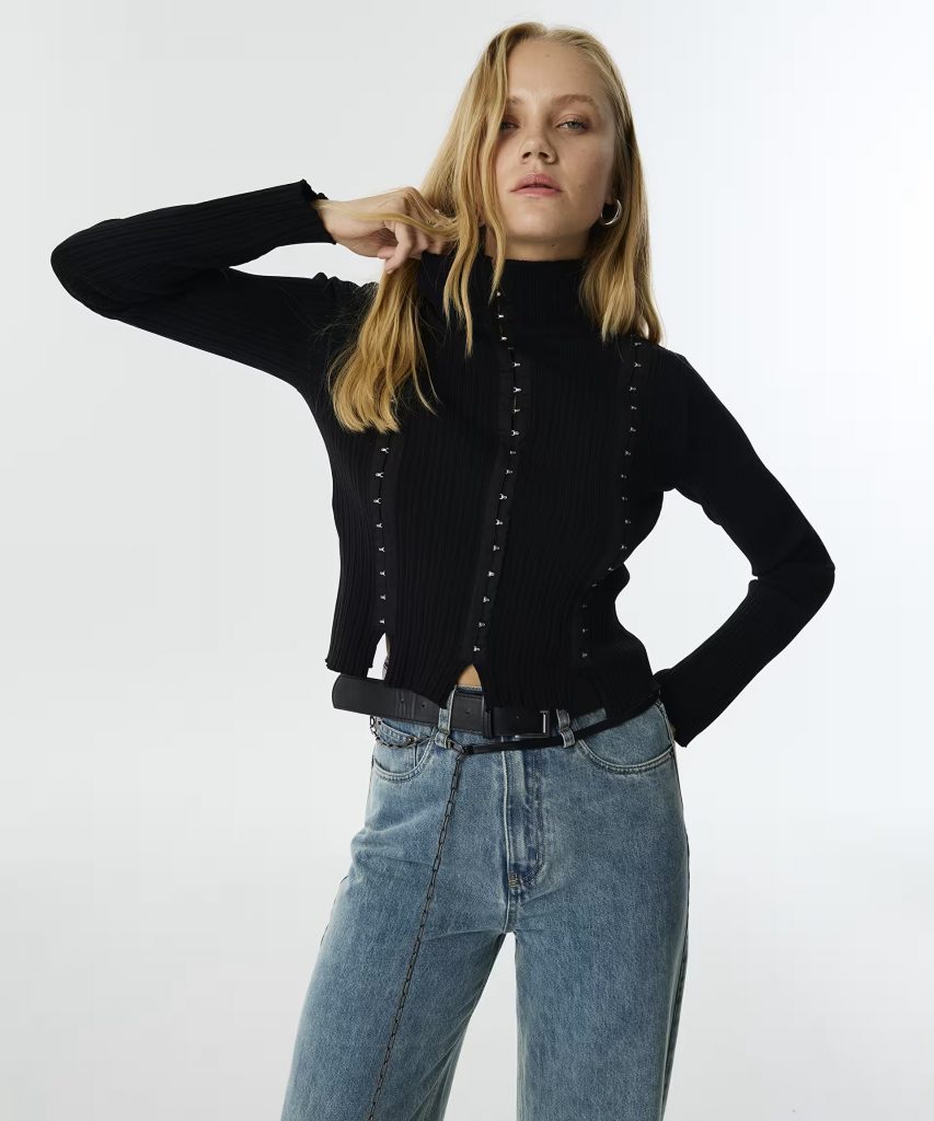 TWIST Agraf Kaplama Kazak TW6250050159 - Siyah