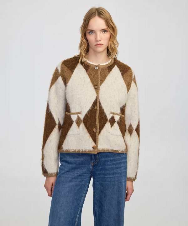 İPEKYOL Baklava desen kontrast biyeli triko IW6250050112