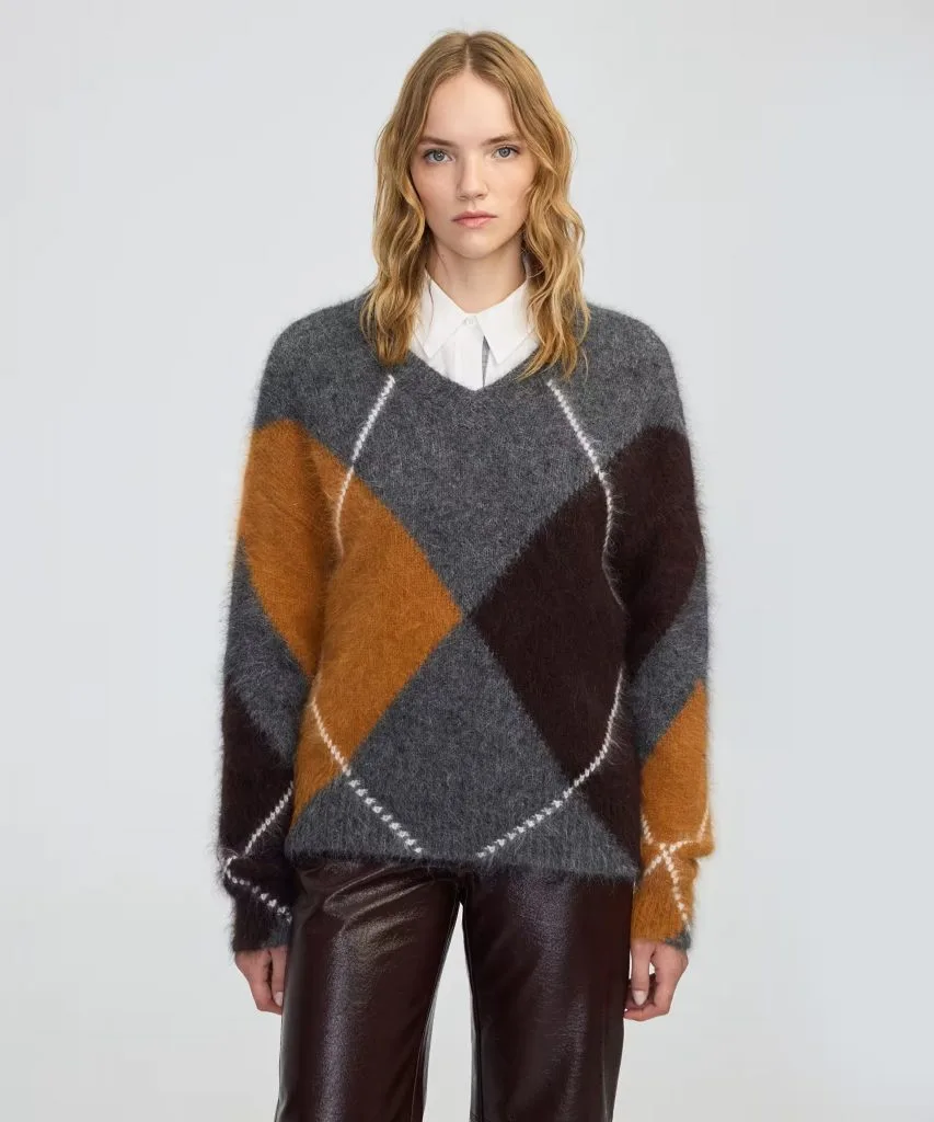 İPEKYOL Baklava desen V yaka kazak IW6250050113