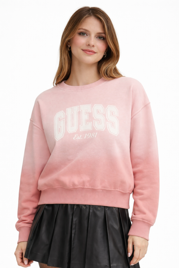 GUESS Pamuklu Relaxed Fit Bisiklet Yaka Logolu  W4BQ10KBY51