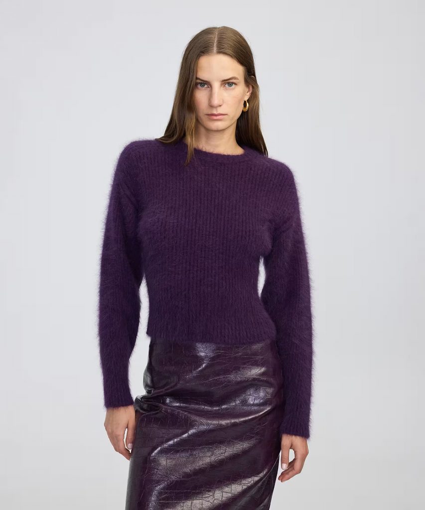 İPEKYOL Bel vurgulu ribanalı triko IW6250050434 - Mor