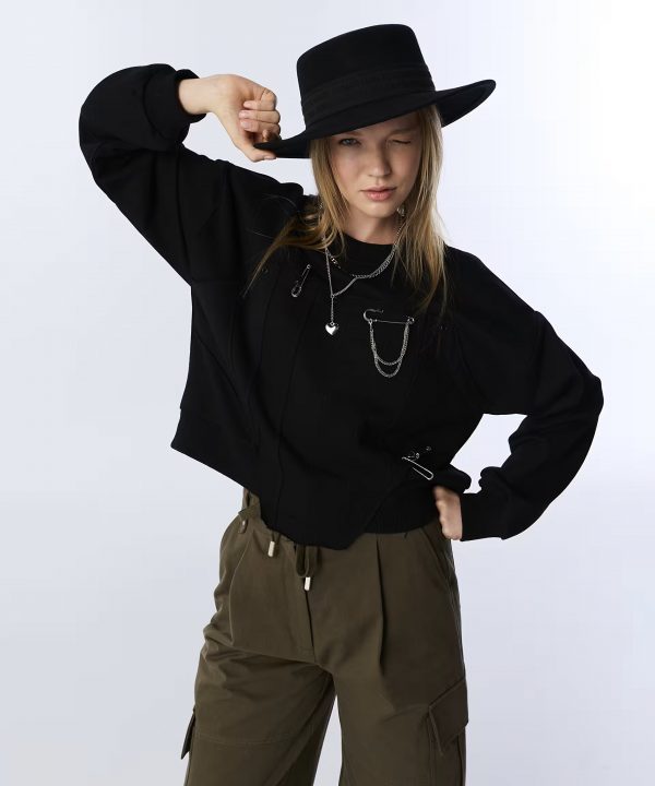 TWIST Karma Metal Aksesuarlı Sweatshırt TW6250091058