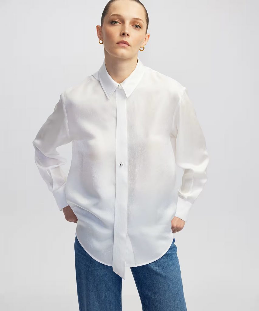 İPEKYOL Metal aksesuarlı gömlek IW6250025070 - Beyaz