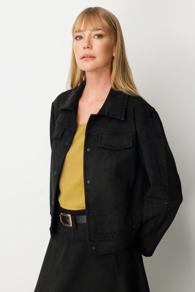 EKOL Çıtçıtlı Süet Mont 8015 - Siyah