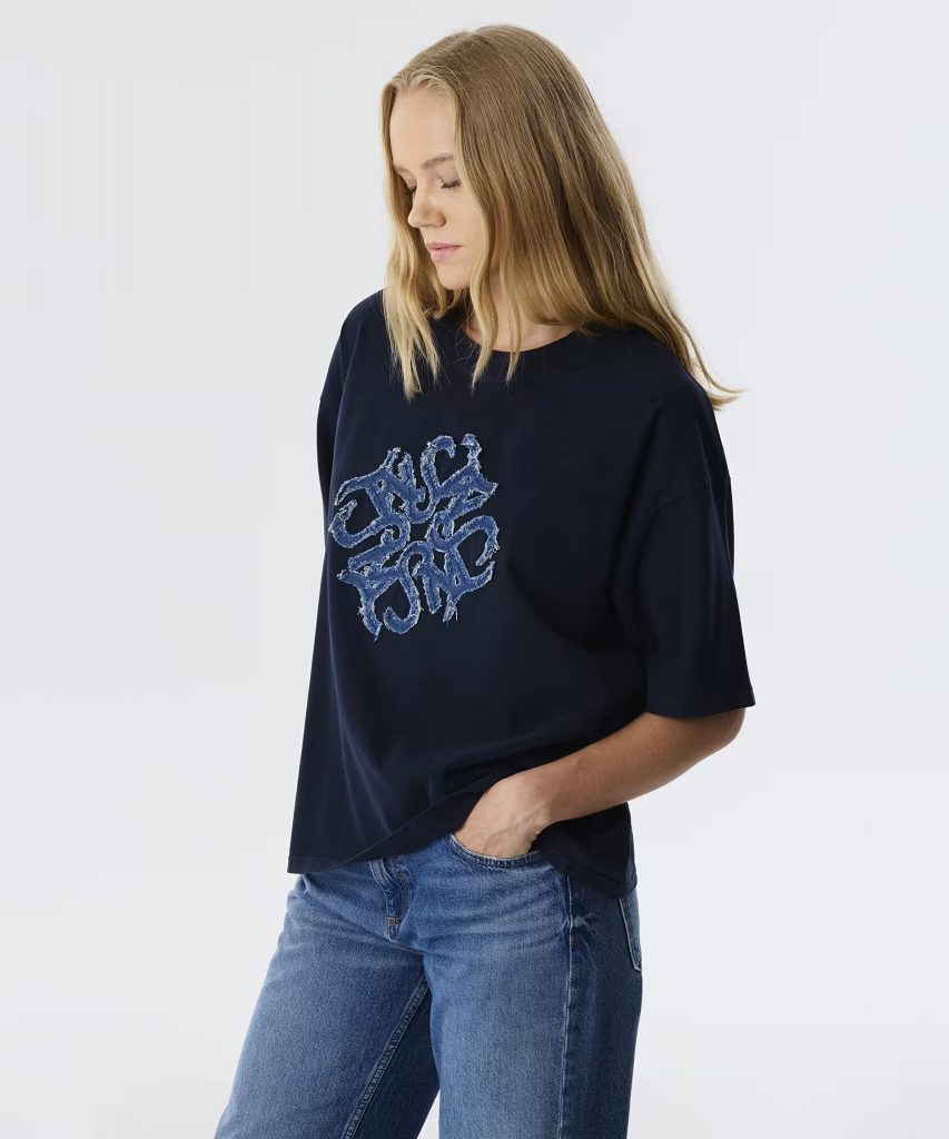 TWIST Denım Aplikeli T-shırt TW6250070066 - Lacivert