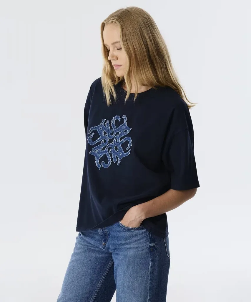 TWIST Denım Aplikeli T-shırt TW6250070066 - Lacivert