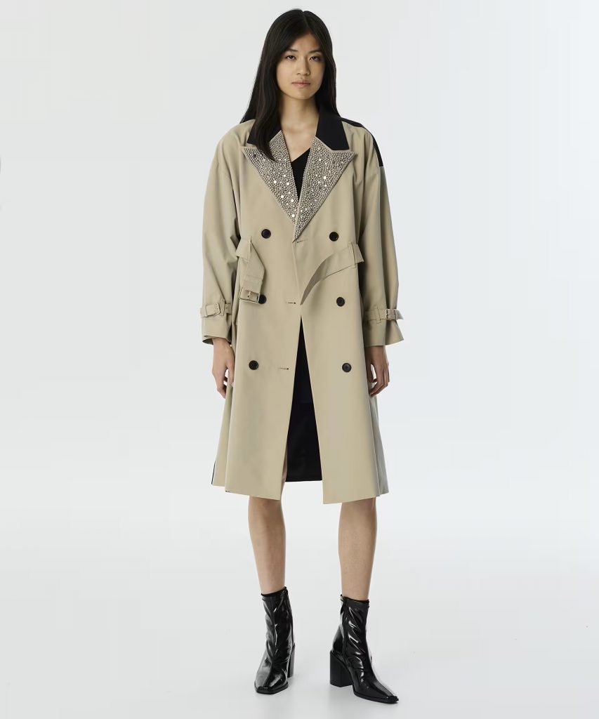 TWIST Trok Baskılı ve İşlemeli Trençkot TW6250011018 - TAŞ