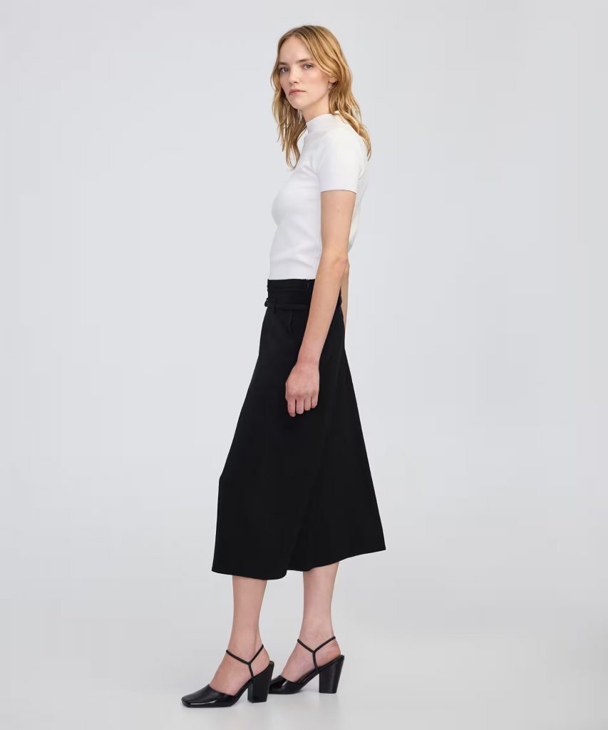 İPEKYOL İnce kuşaklı kloş etek IW6250004143 - Siyah