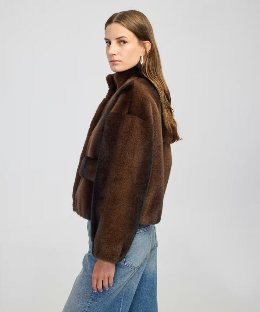 İPEKYOL Dik yakalı suni kürk IW6250012211 - kahve