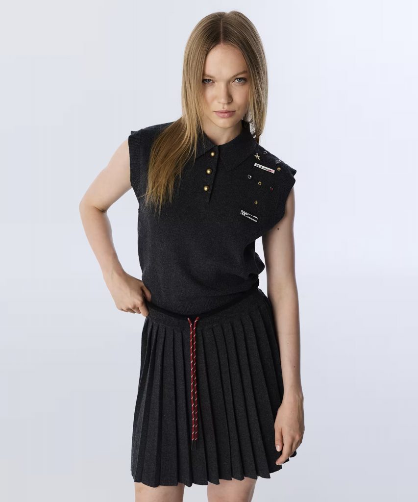 TWIST Kontrast Bel Pileli Etek TW6250004118 - ANTRASİT