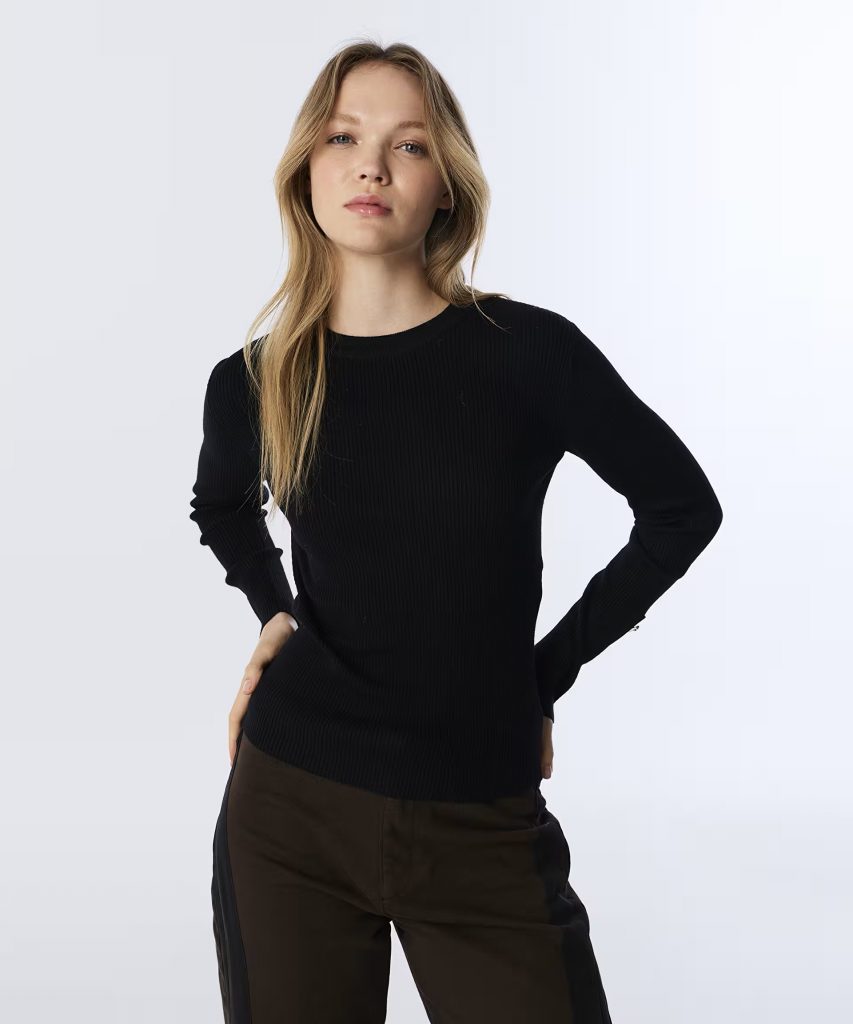 TWIST Kontrast Manşetli Triko TW6250050459 - Siyah