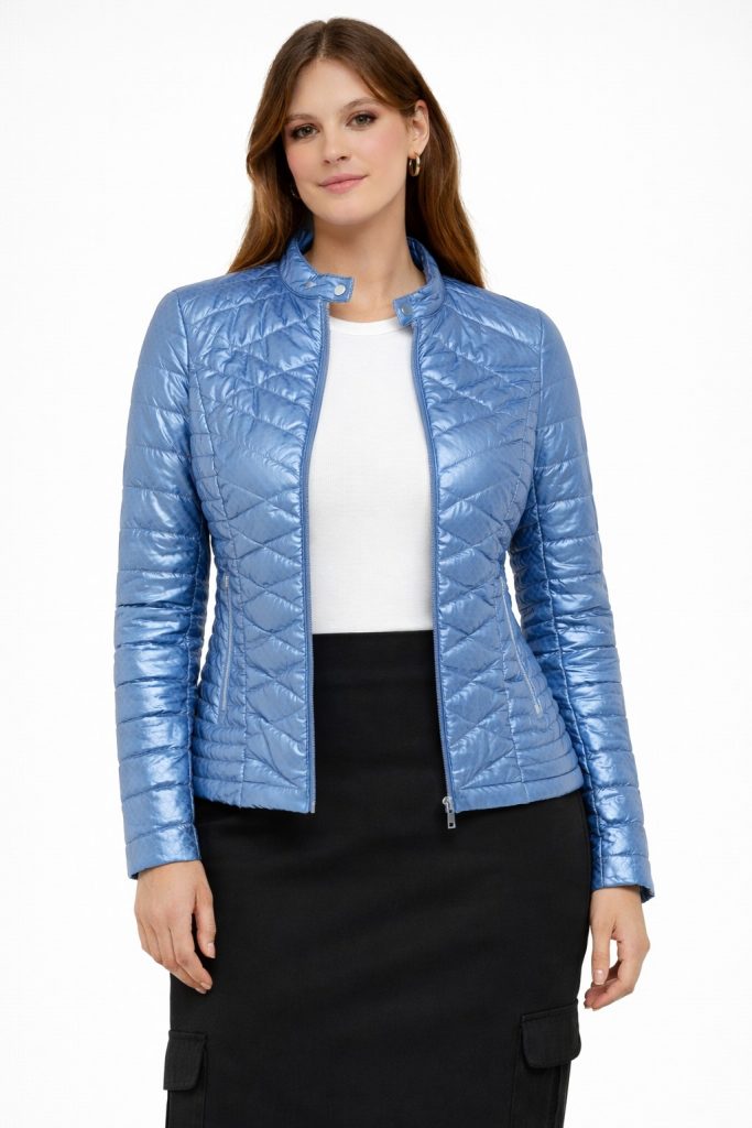 GUESS New Vona Slim Fit Dik Yaka Mont W4RL02WFWM0 - MAVİ