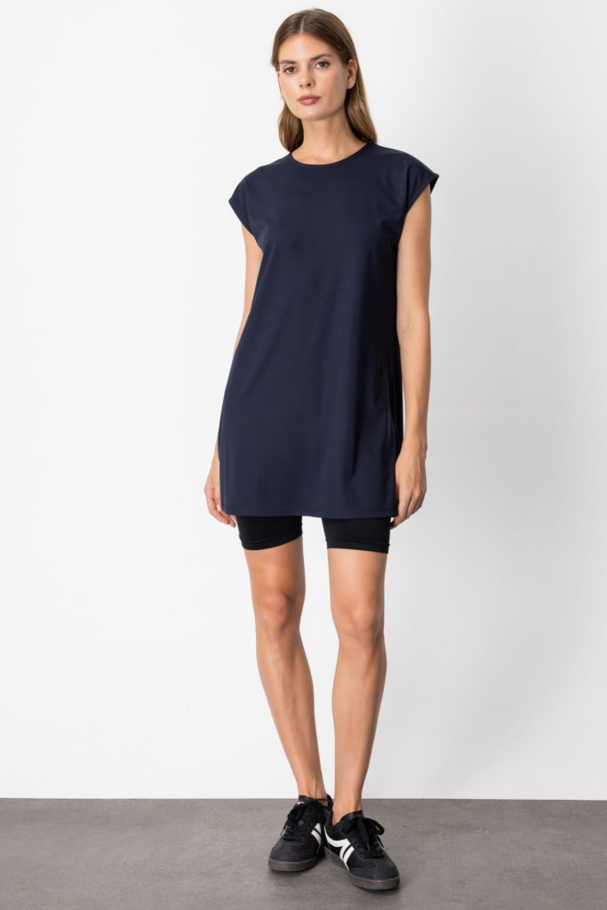 ON TRİKO Kadın Sıfır Yaka Basic TUNİK 61419 - Lacivert