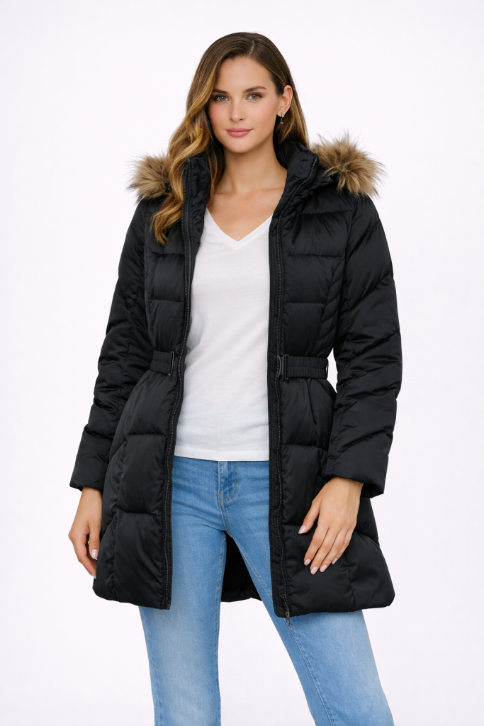 Guess Gerçek kuş tüyü şişme mont W4BL40WEX52-24K - Siyah