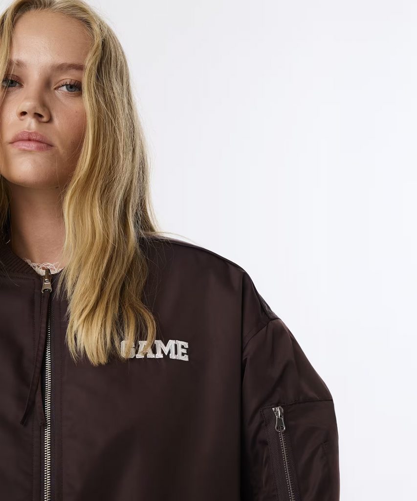 TWIST Sloganlı Bomber Mont TW6250012050 - bordo