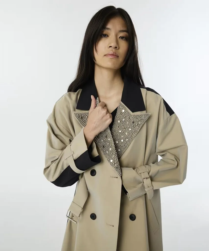 TWIST Trok Baskılı ve İşlemeli Trençkot TW6250011018