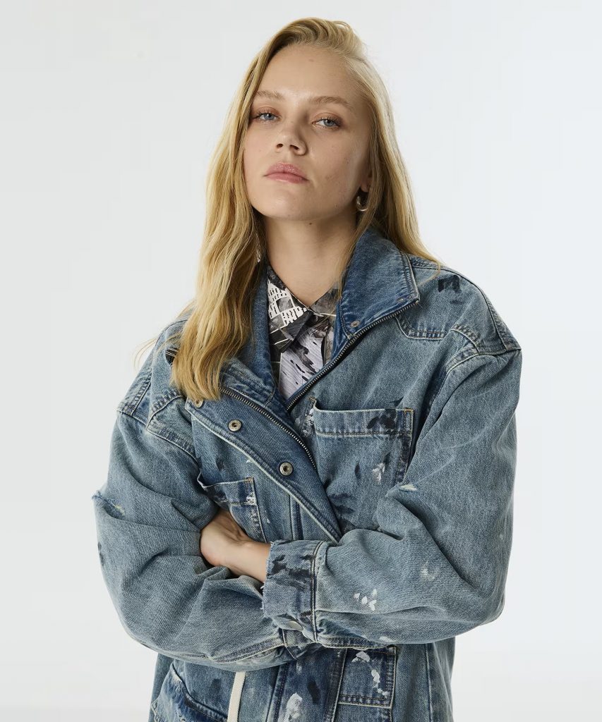 TWIST Eskitme Efekli Jean Ceket TW6250011017 - mint