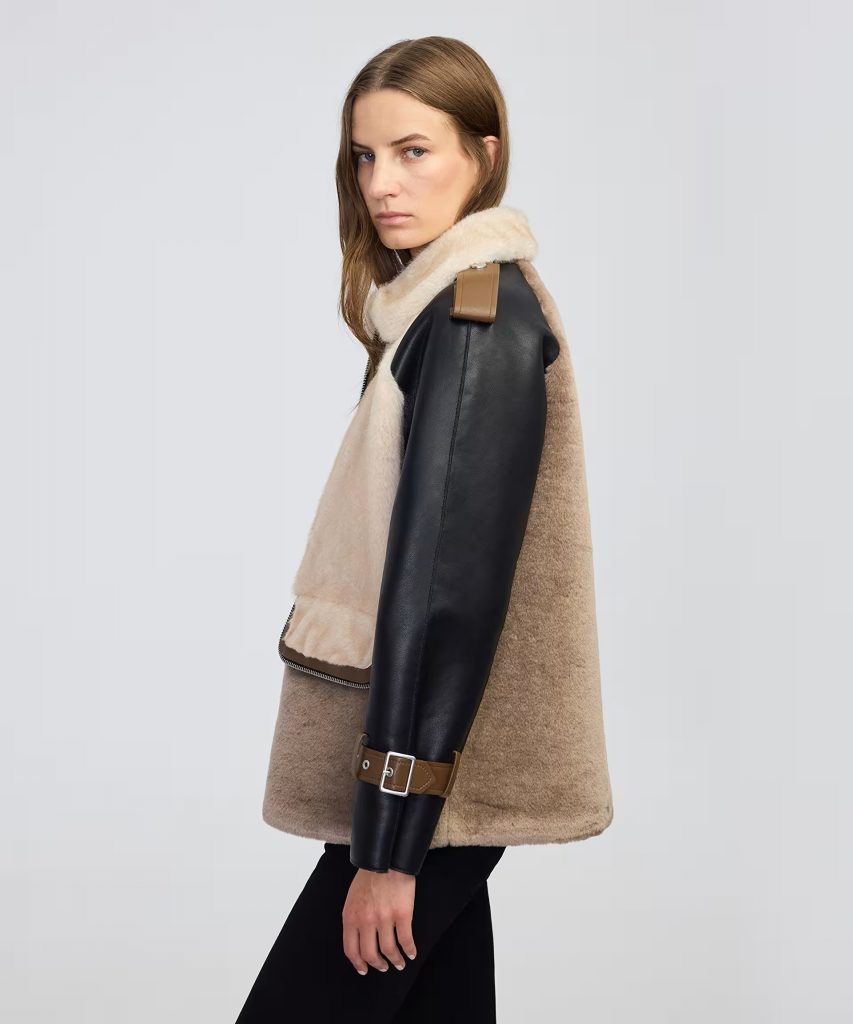 İPEKYOL Suni kürk mix colorblock mont IW6250012078 - Siyah