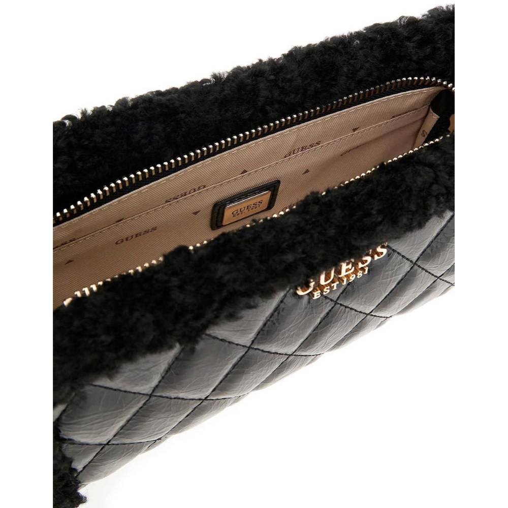 GUESS Amita yapay kürk çapraz çanta HWTG8139720 - Siyah