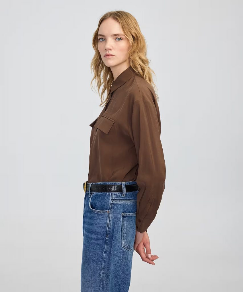 İPEKYOL Cep kapaklı basic gömlek IW6250025143 - kahve