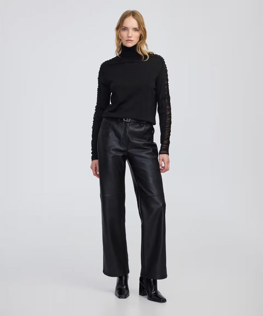 İPEKYOL Tül mix balıkçı yaka triko IW6250050058 - Siyah