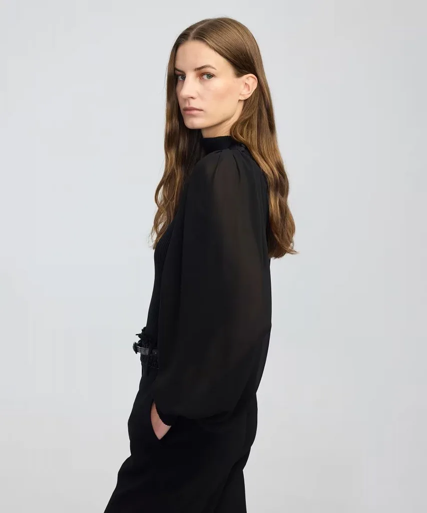 İPEKYOL Şifon mix asimetrik yaka triko IW6250050433