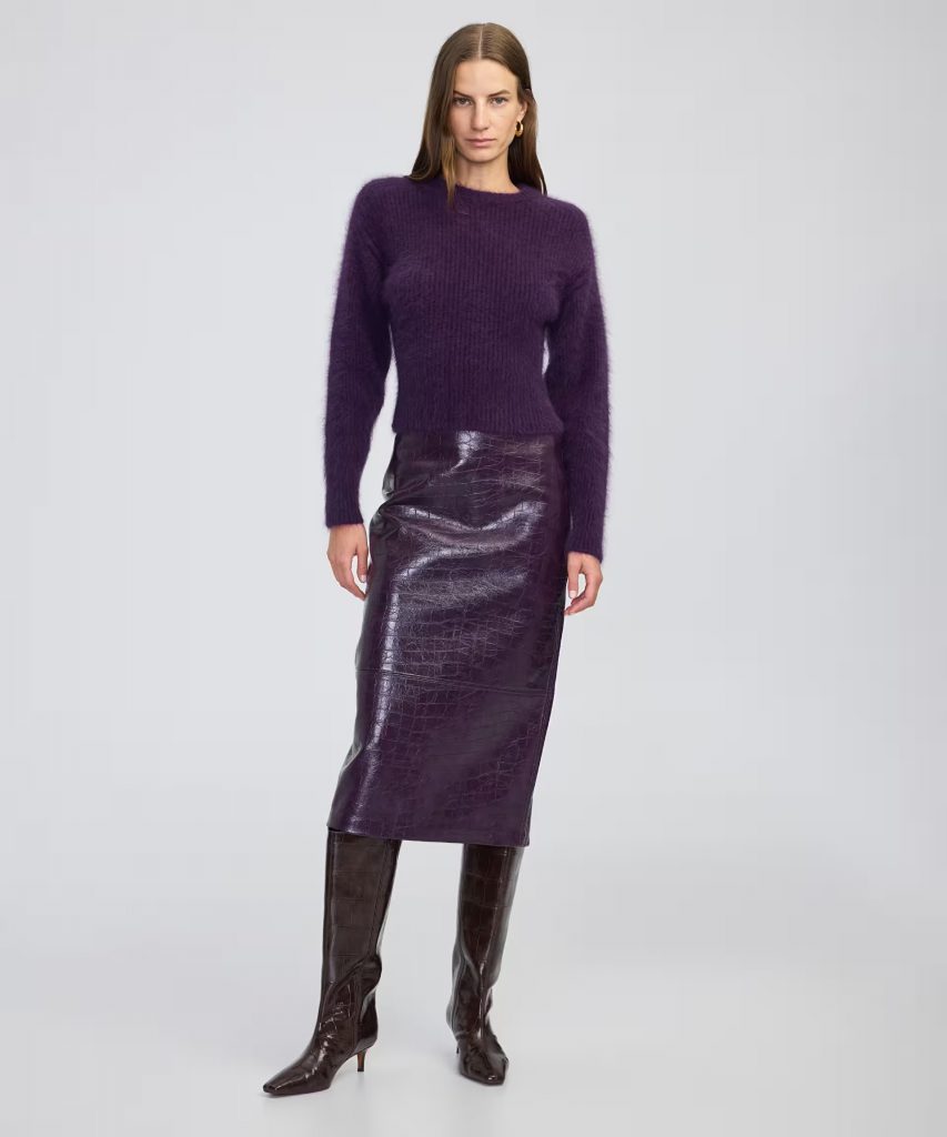 İPEKYOL Bel vurgulu ribanalı triko IW6250050434 - Mor