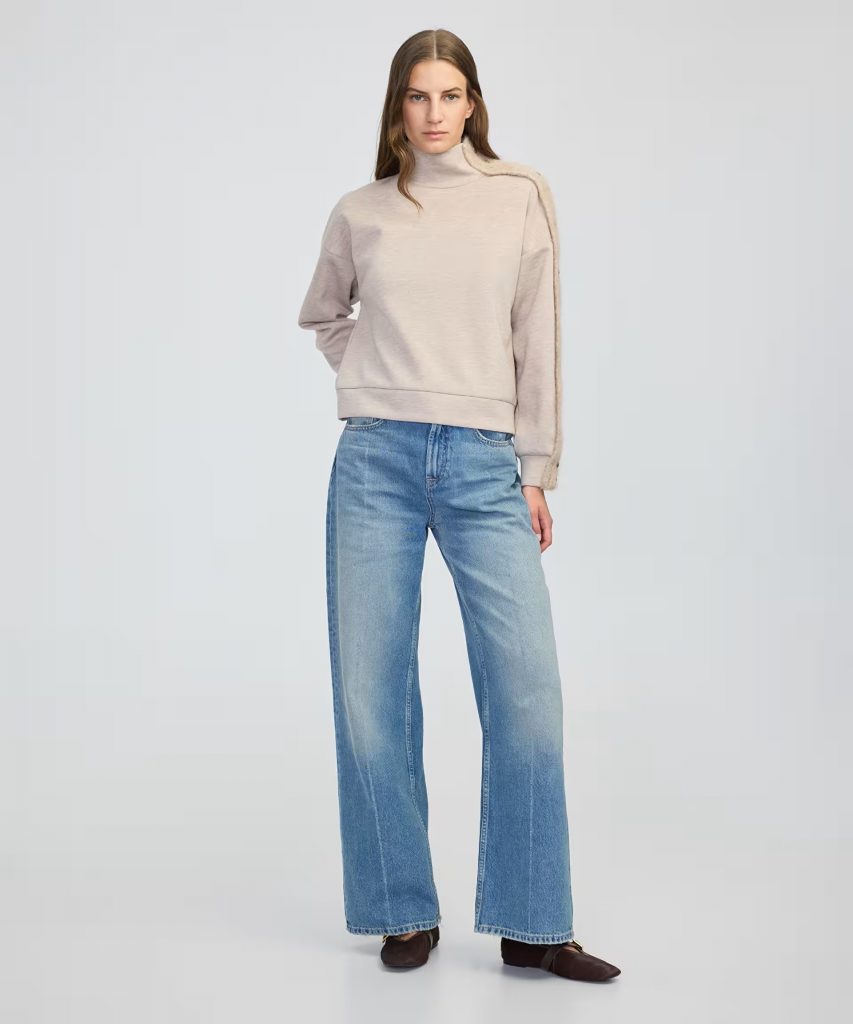 İPEKYOL Triko mix dik yaka sweatshirt IW6250091053 - BEJ