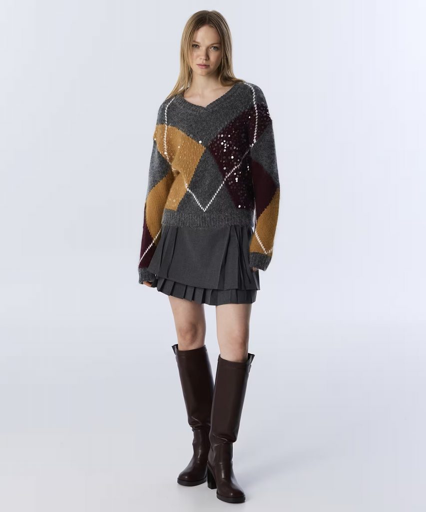 TWIST Payetli Baklava Desen Kazak TW6250050436 - ANTRASİT