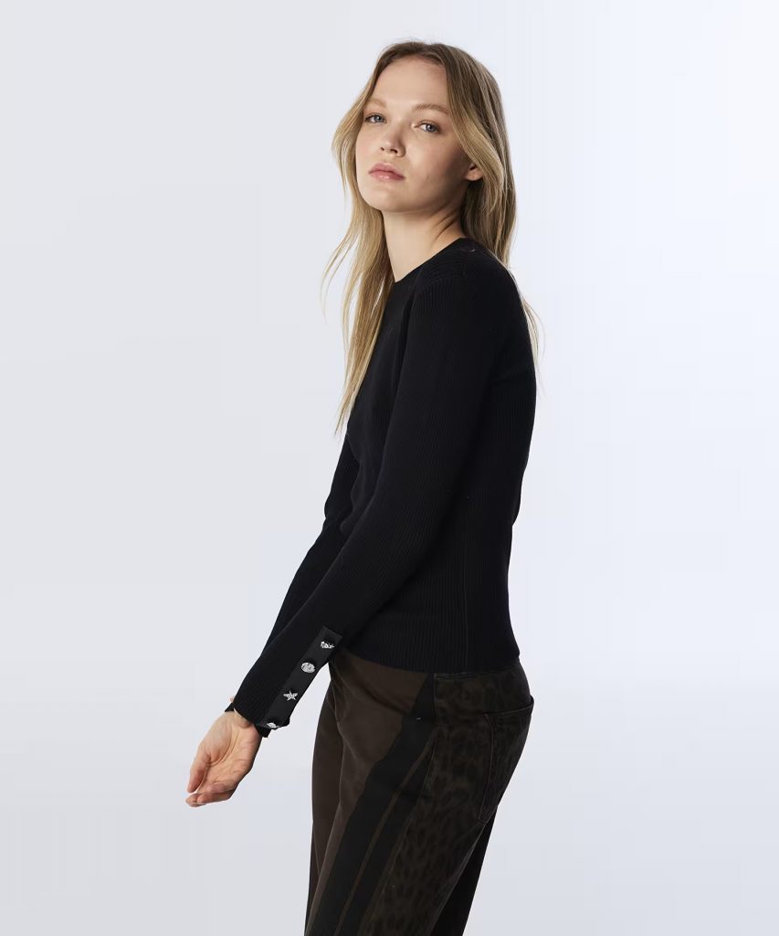 TWIST Kontrast Manşetli Triko TW6250050459 - Siyah