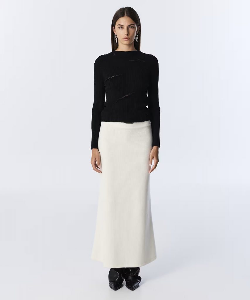 TWIST Eskitme Efekli Dantel Mıx Triko TW6250050463 - Siyah