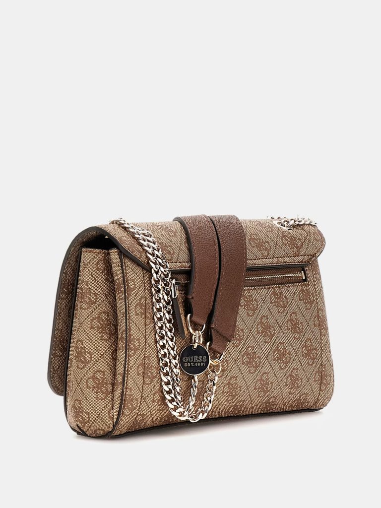 Guess 4G Logolu Noelle Çapraz Çanta HWBG7879210-25 - kahve