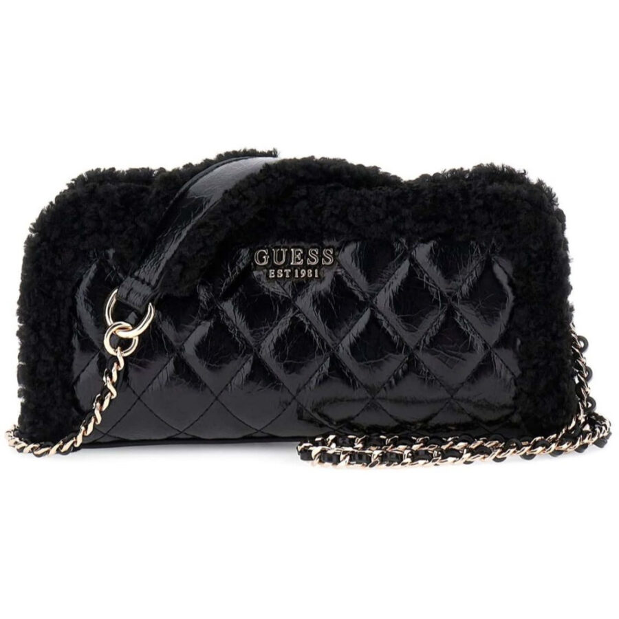GUESS Amita yapay kürk çapraz çanta HWTG8139720 - Siyah