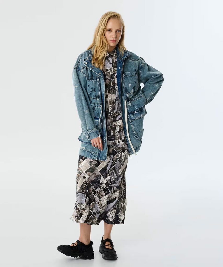 TWIST Eskitme Efekli Jean Ceket TW6250011017 - mint