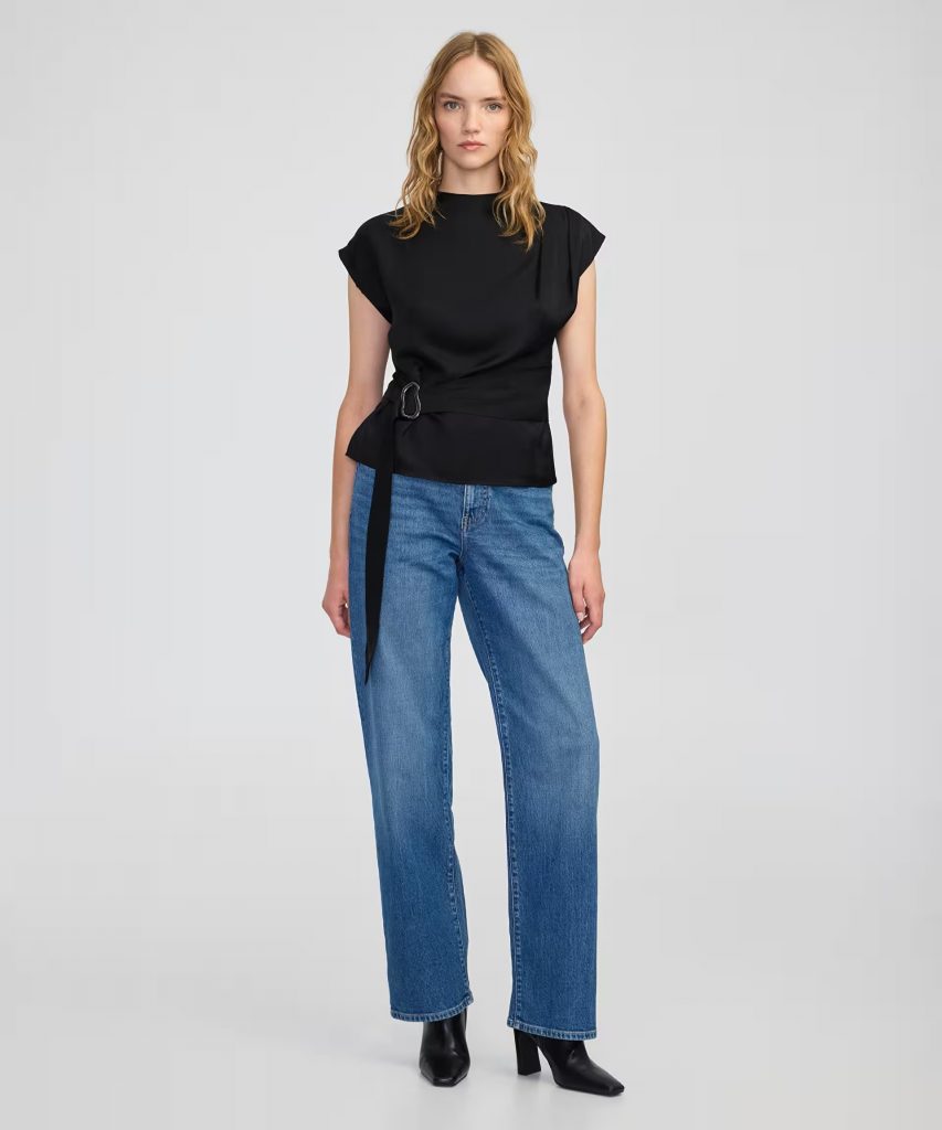 İPEKYOL Metal tokalı kuşaklı bluz IW6250006142 - Siyah