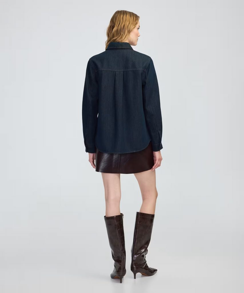 İPEKYOL Boyundan bağlamalı denim gömlek IW6250025149 - İNDİGO