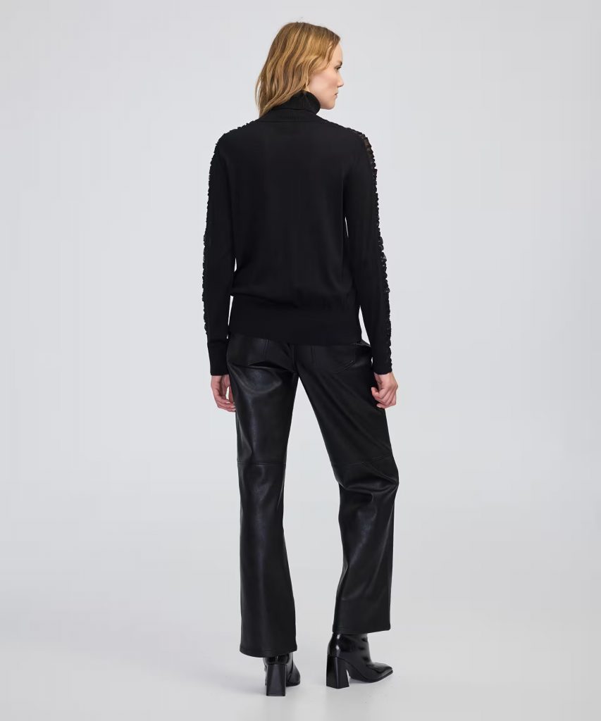 İPEKYOL Tül mix balıkçı yaka triko IW6250050058 - Siyah