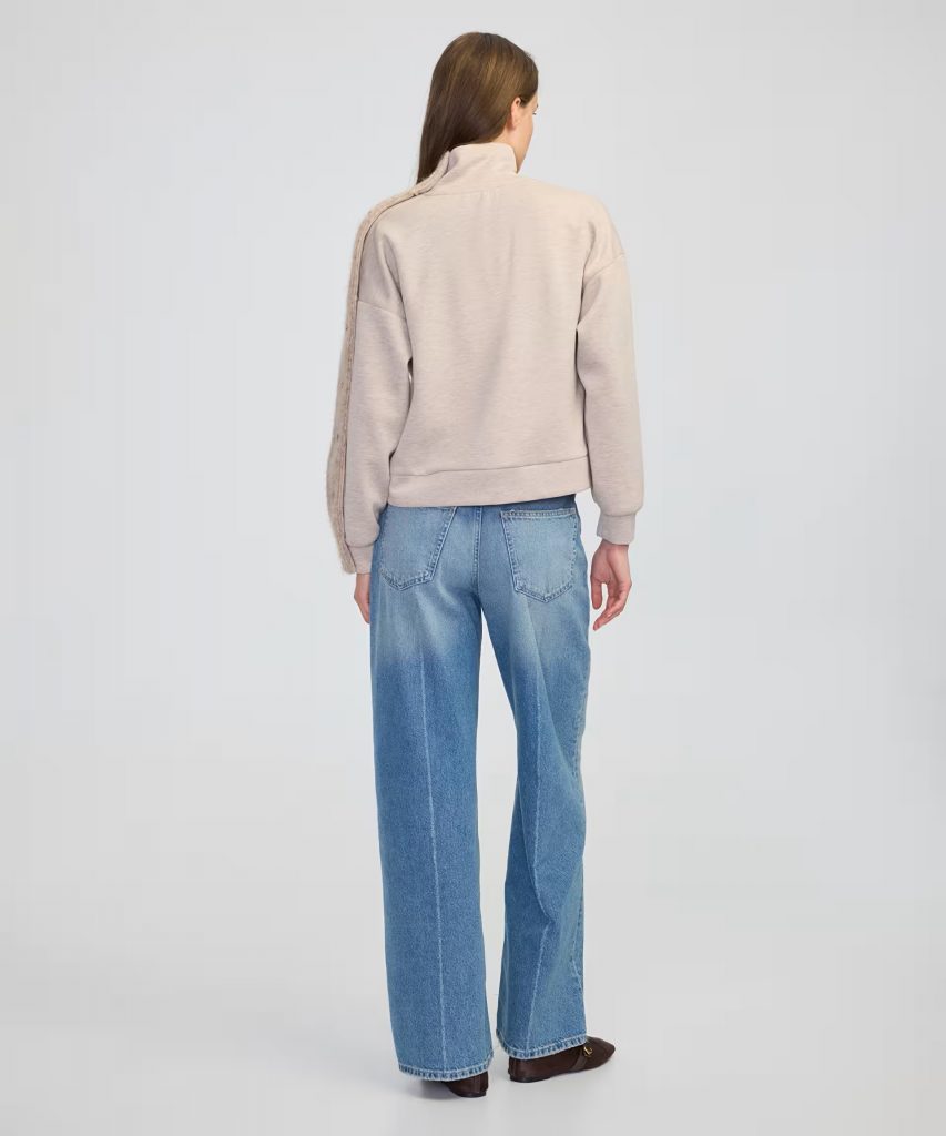 İPEKYOL Triko mix dik yaka sweatshirt IW6250091053 - BEJ