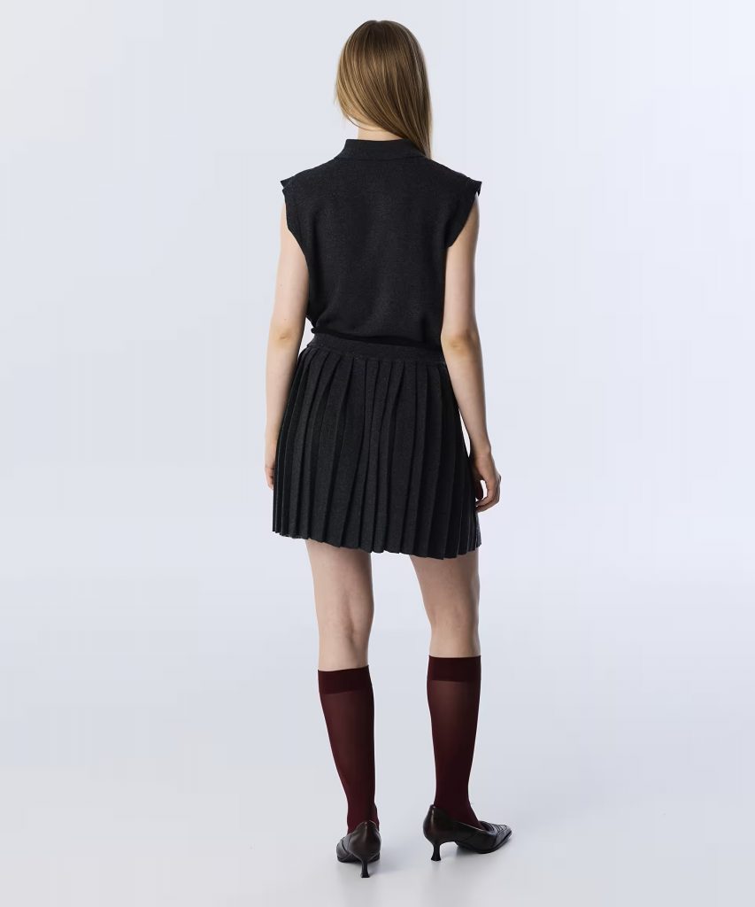 TWIST Kontrast Bel Pileli Etek TW6250004118 - ANTRASİT