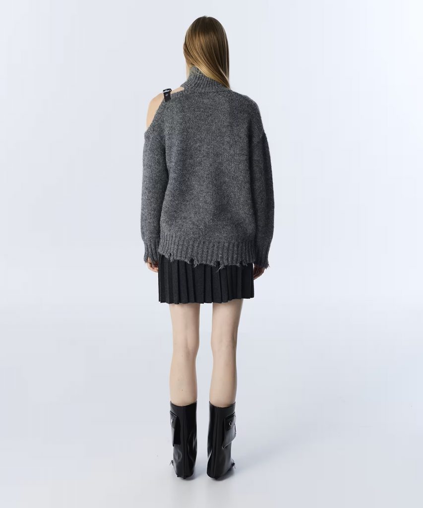 TWIST Suni Deri Kemer Aksesuarlı Kazak TW6250050431 - ANTRASİT