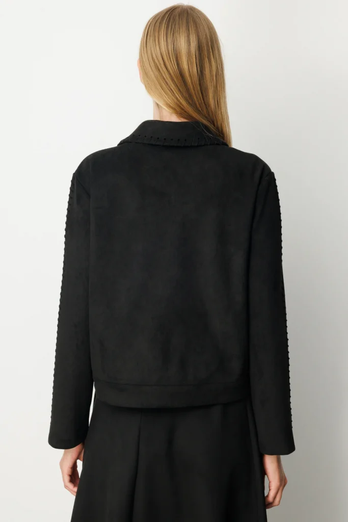 EKOL Çıtçıtlı Süet Mont 8015 - Siyah