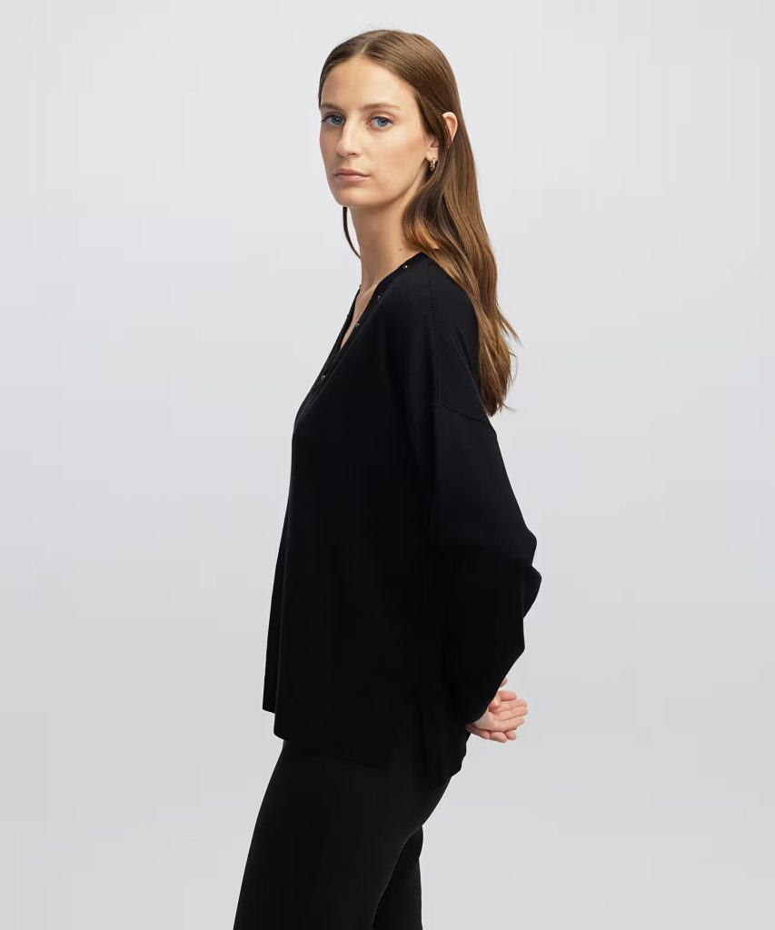 İPEKYOL Metal aksesuarlı cutout triko IW6250050050 - Siyah