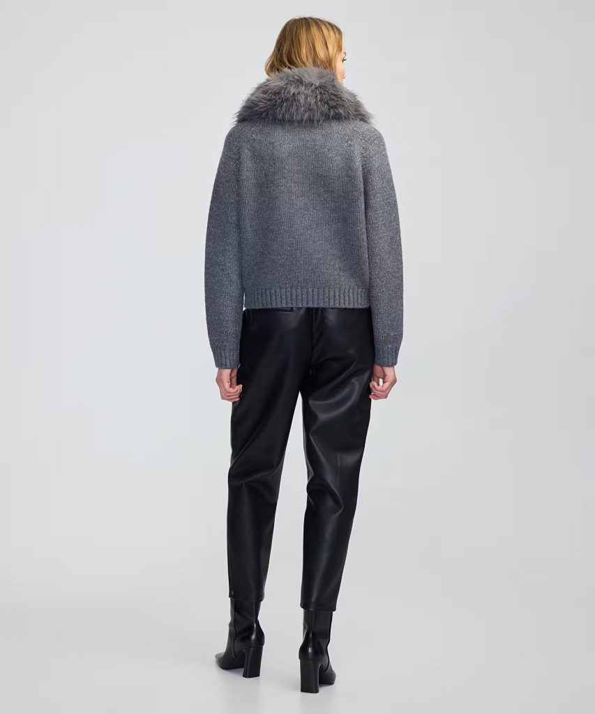 İPEKYOL Çıkarılabilir suni kürk yakalı ceket IW6250005104 - GRİ