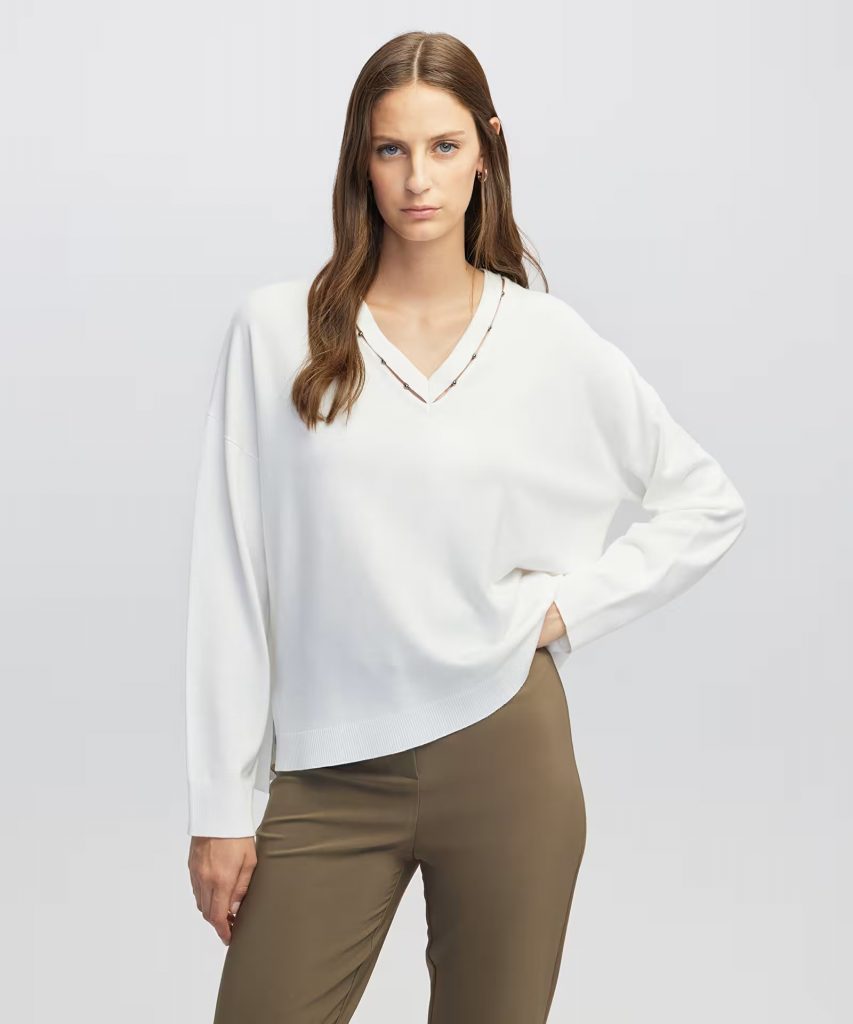 İPEKYOL Metal aksesuarlı cutout triko IW6250050050 - EKRU