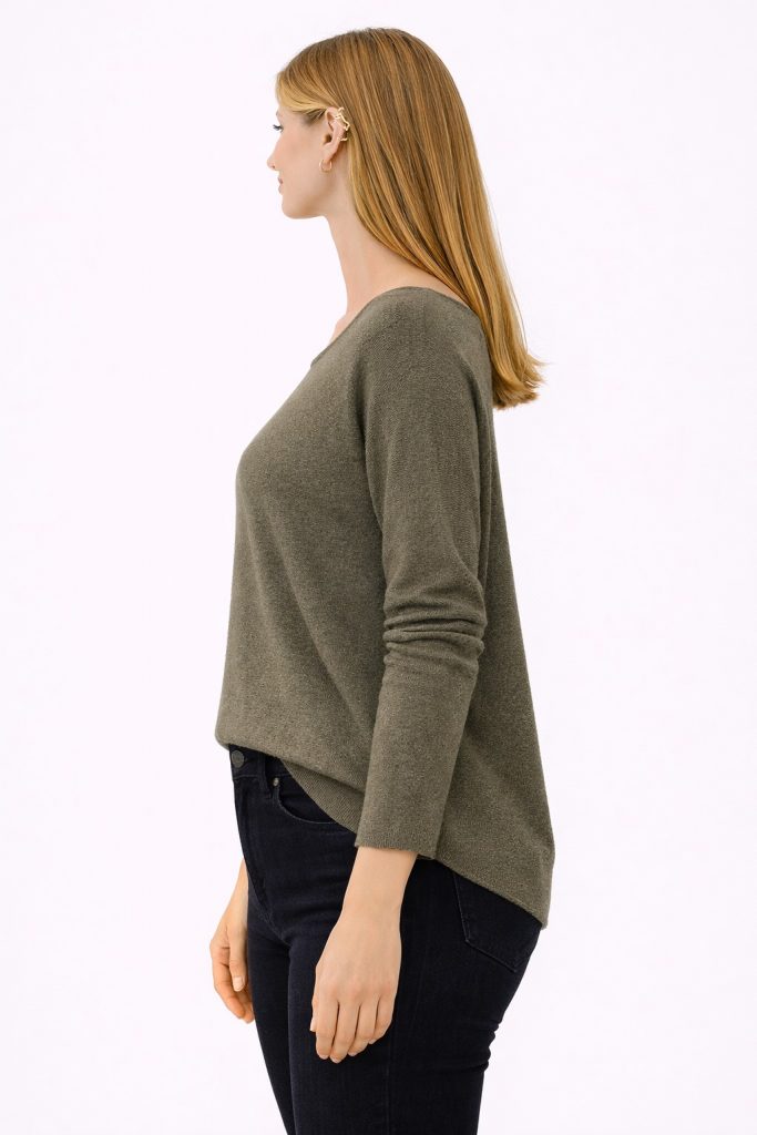 BDK Bisiklet Yaka Triko Kazak 26KRS930 - HAKİ