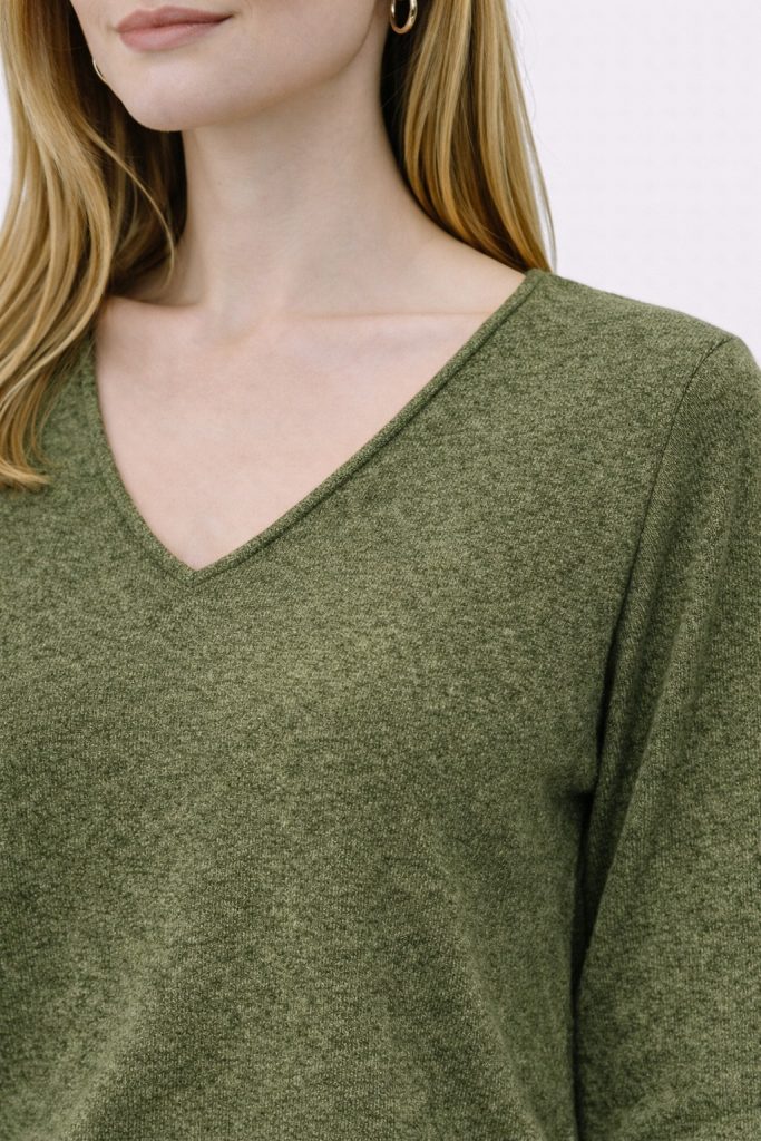 BDK V Yaka Triko Kazak 26KRS501 - HAKİ