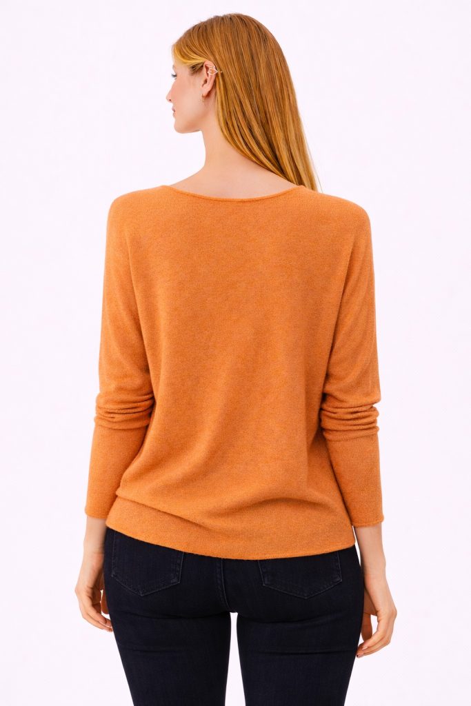 BDK V Yaka Triko Kazak 26KRS501 - turuncu