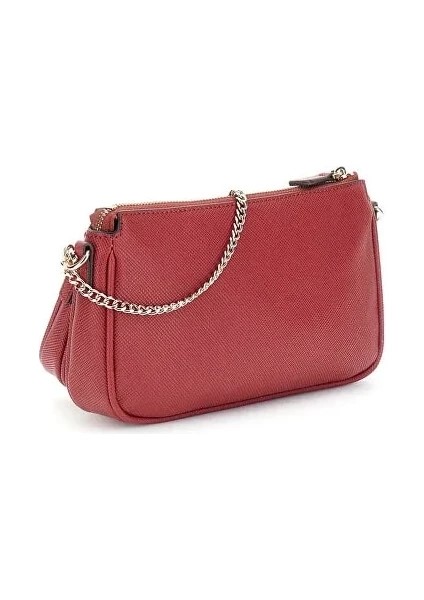 GUESS Logolu İki Parçalı Noelle Suni Deri Omuz Çantası  HWZG9672710 - KIRMIZI