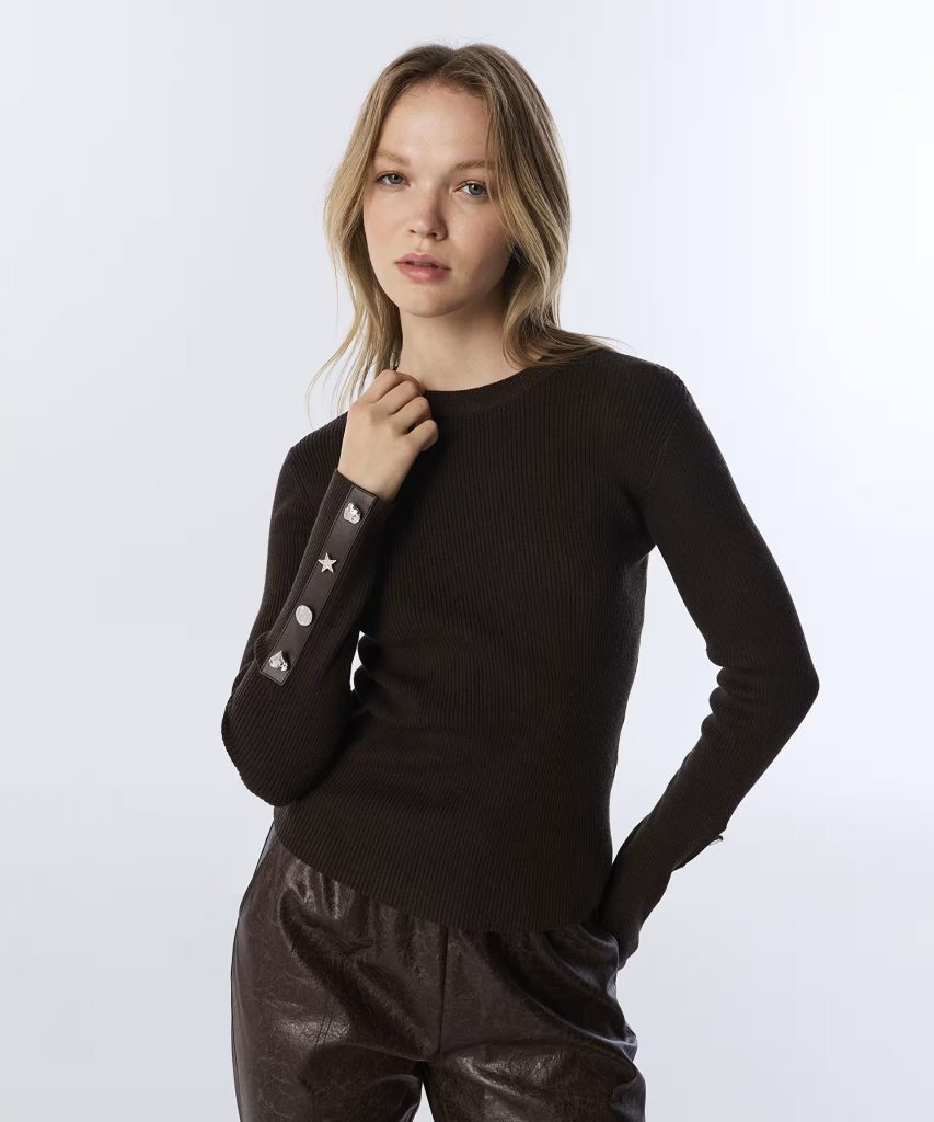 TWIST Kontrast Manşetli Triko TW6250050459 - kahve